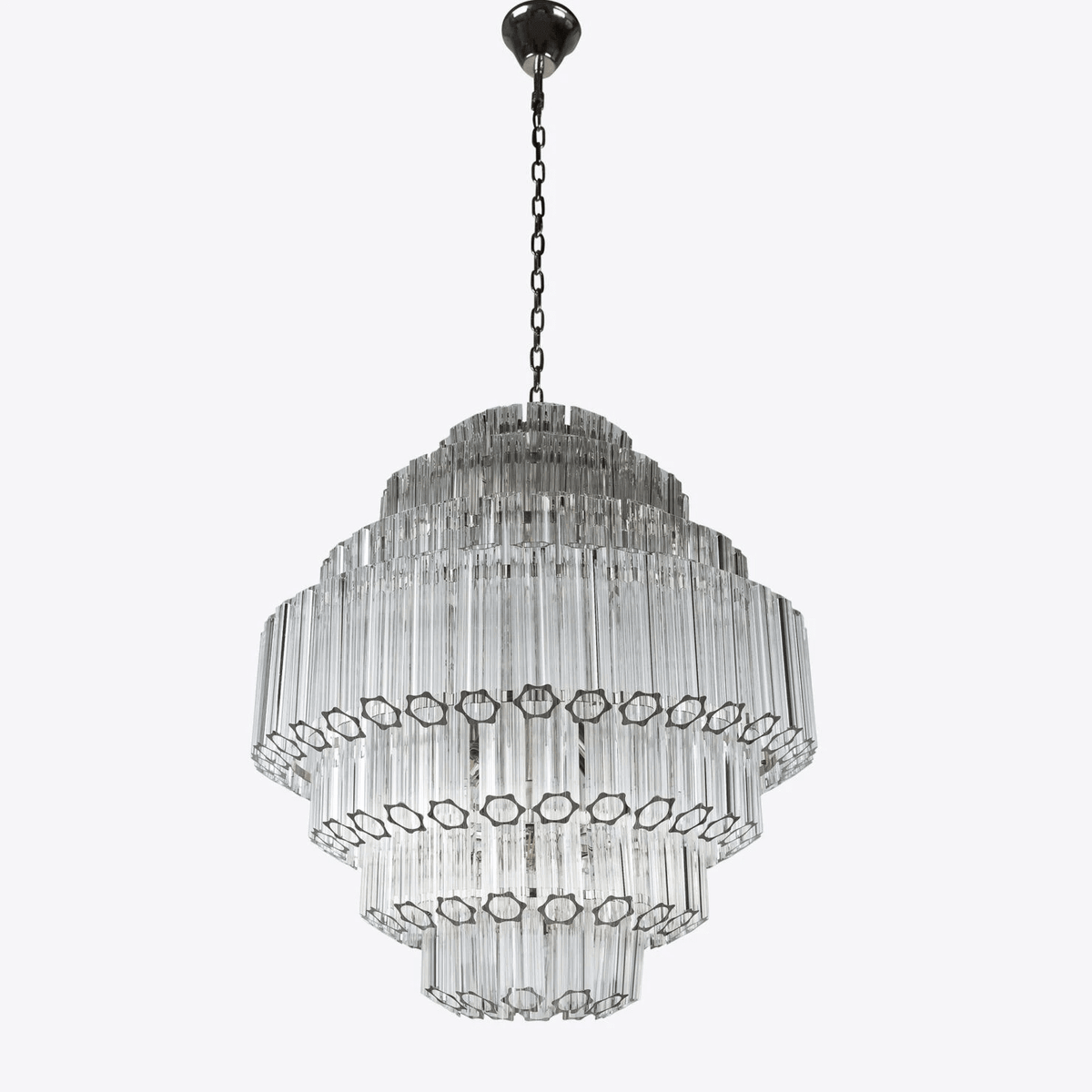 Clear Grande Palermo Chandelier - ∅ 31.5″ x H 34.3″Nickel & ClearBlushlighting
