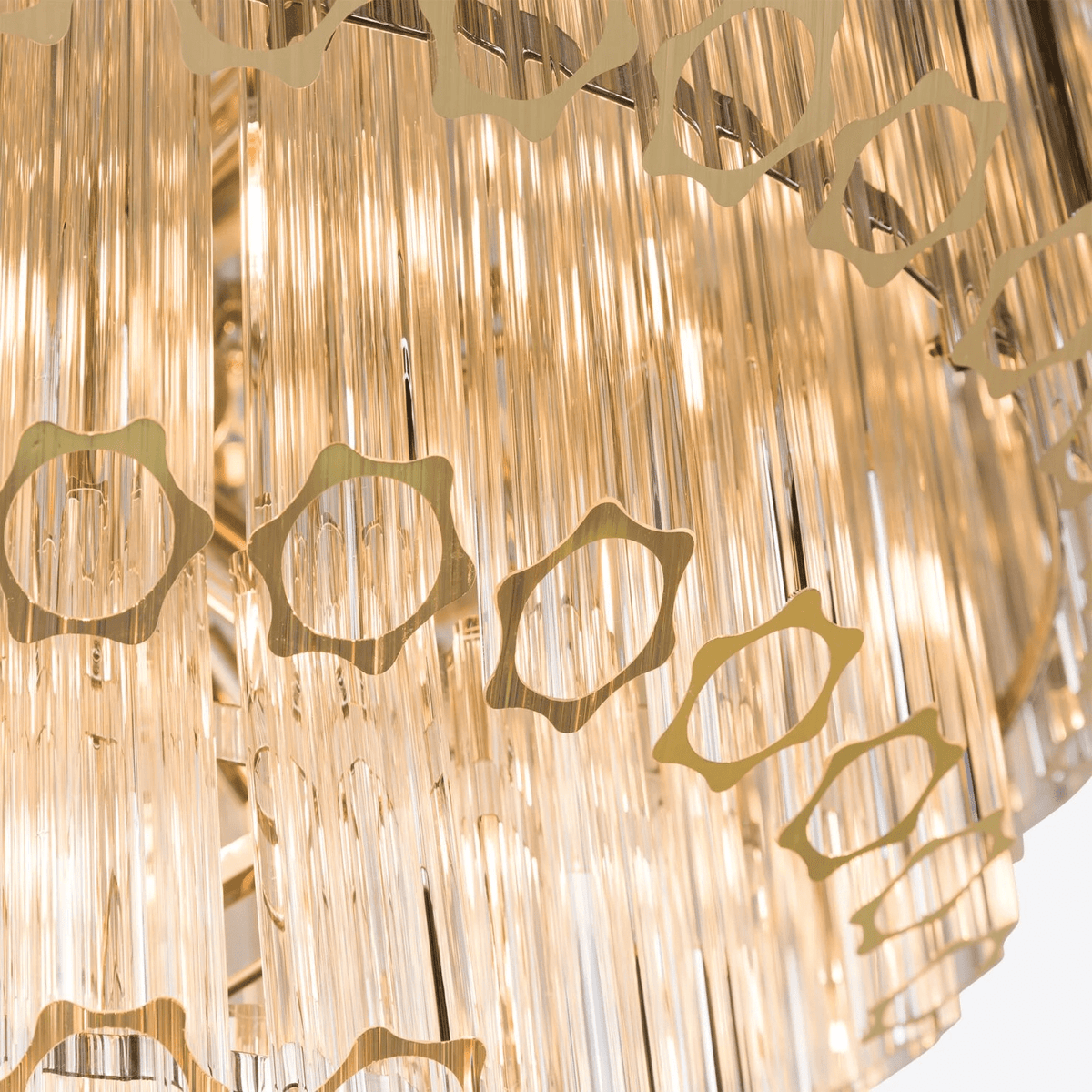 Clear Grande Palermo Chandelier - ∅ 31.5″ x H 34.3″Nickel & ClearBlushlighting