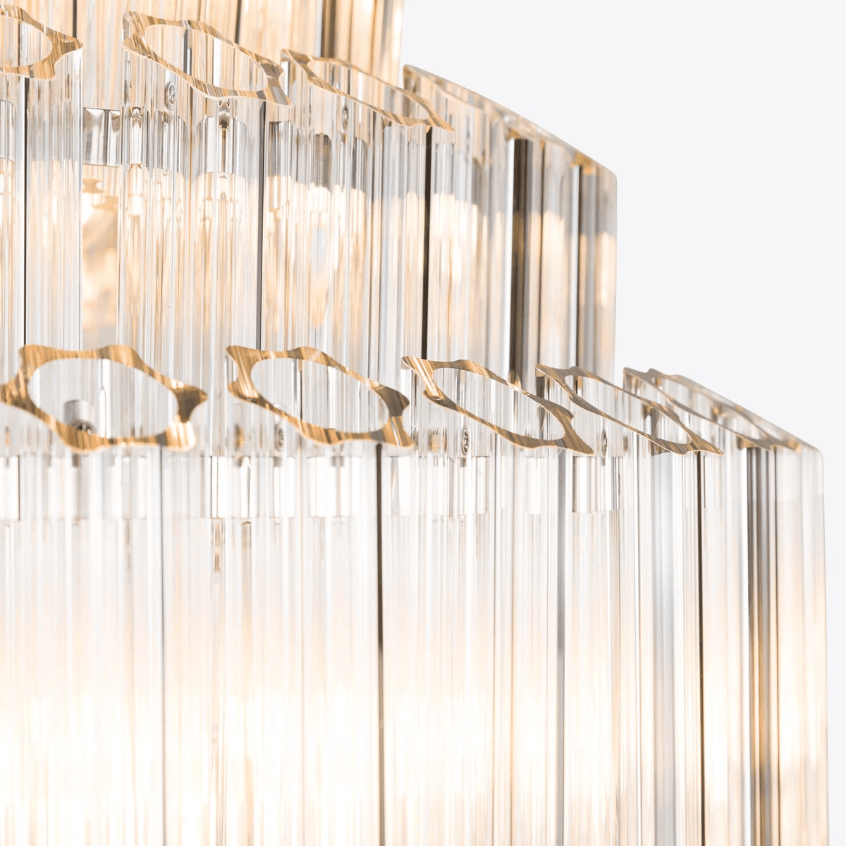 Clear Grande Palermo Chandelier - ∅ 31.5″ x H 34.3″Nickel & ClearBlushlighting