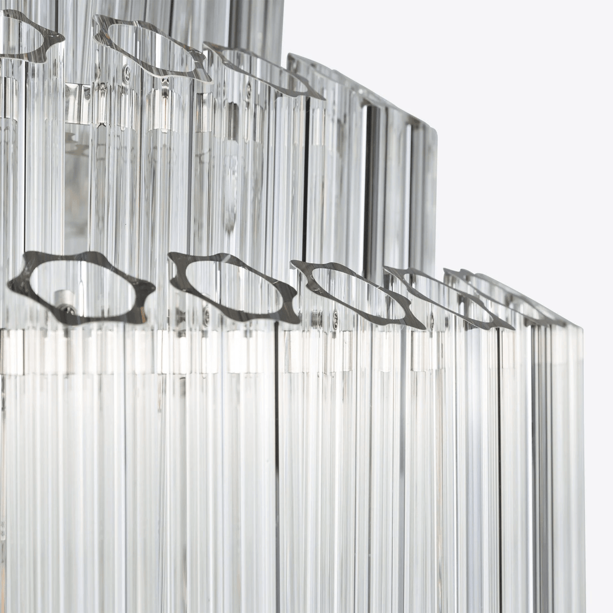 Clear Grande Palermo Chandelier - ∅ 31.5″ x H 34.3″Nickel & ClearBlushlighting