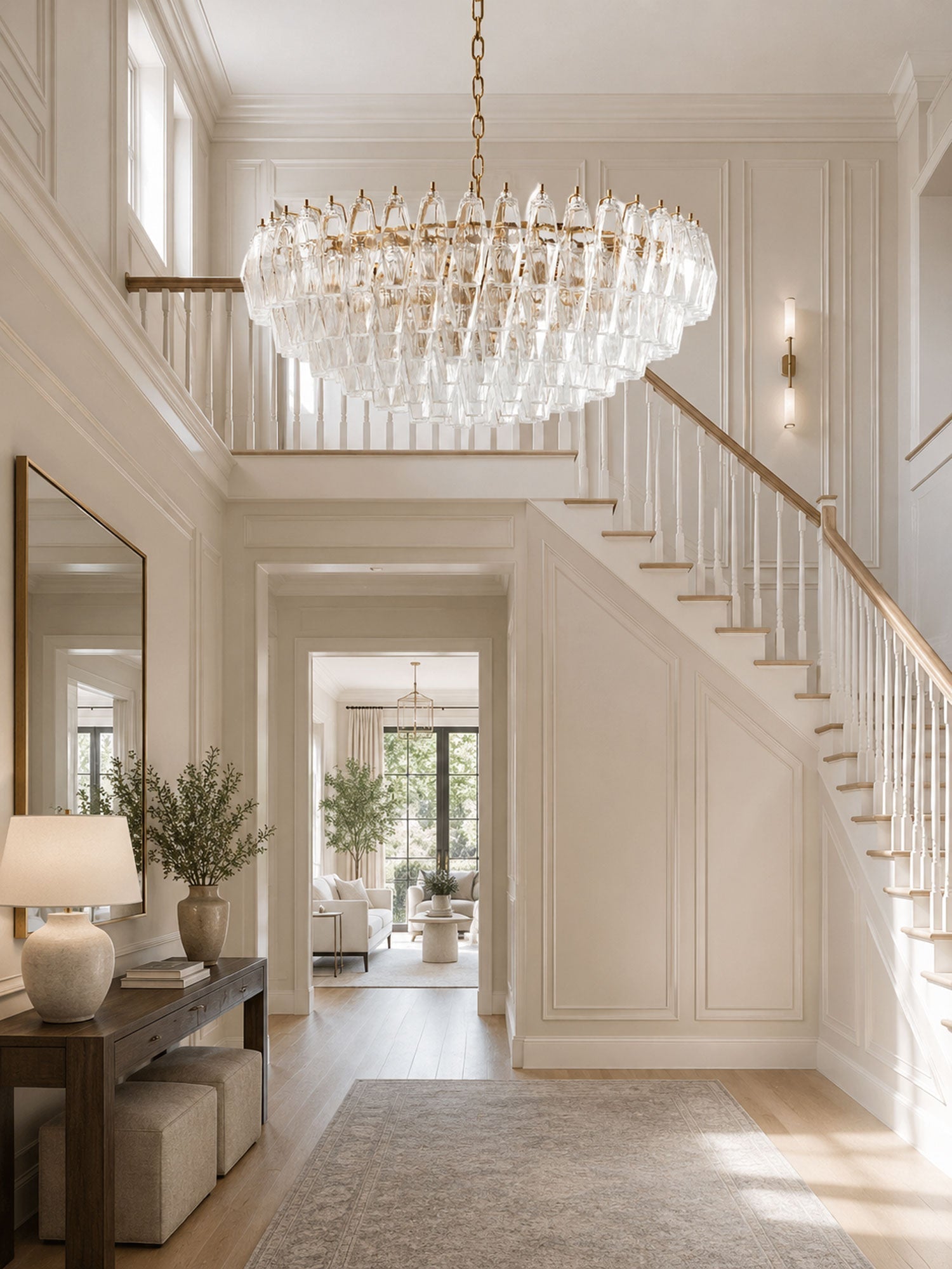 Clear Sorrento Chandelier - 21∅ 47.2″ x H 17.7″Clear & GoldBlushlighting