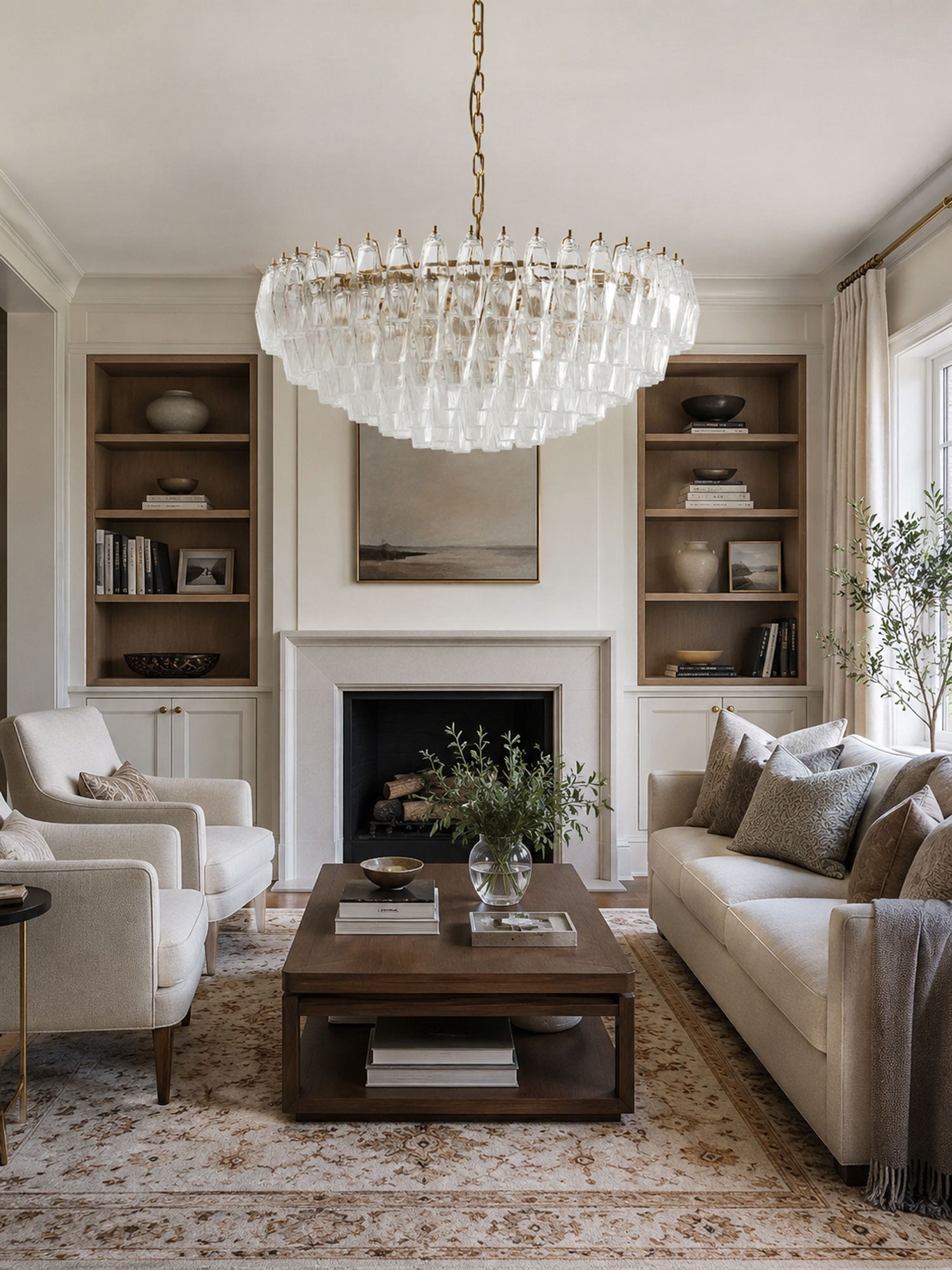 Clear Sorrento Chandelier - 21∅ 47.2″ x H 17.7″Clear & GoldBlushlighting