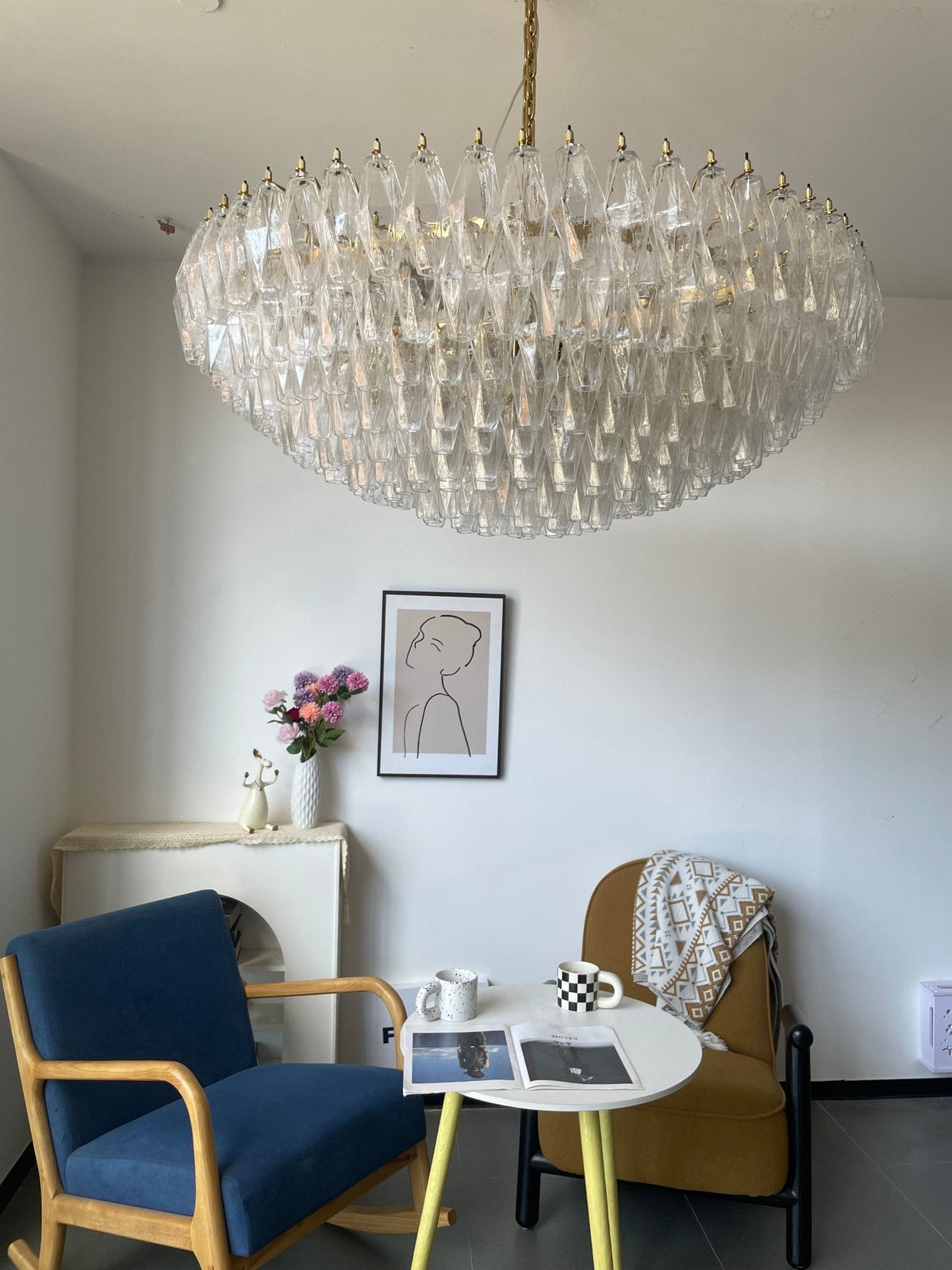 Clear Sorrento Chandelier - 21∅ 47.2″ x H 17.7″Clear & GoldBlushlighting