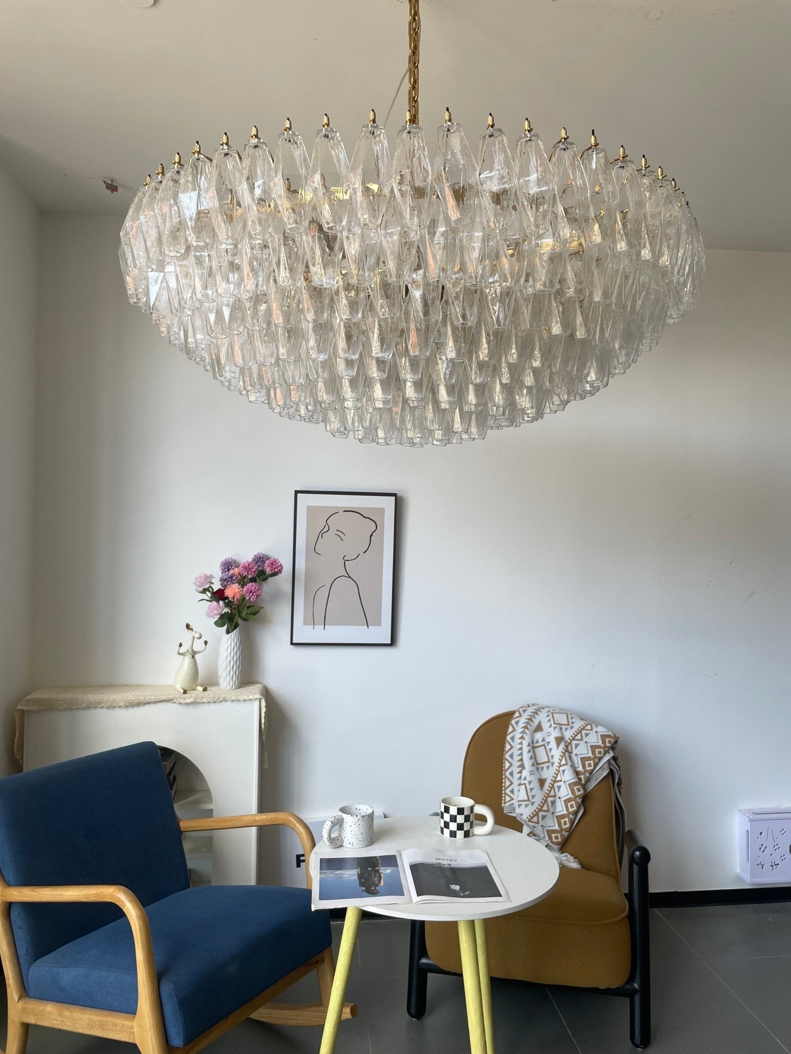 Clear Sorrento Chandelier - 21∅ 47.2″ x H 17.7″Clear & GoldBlushlighting