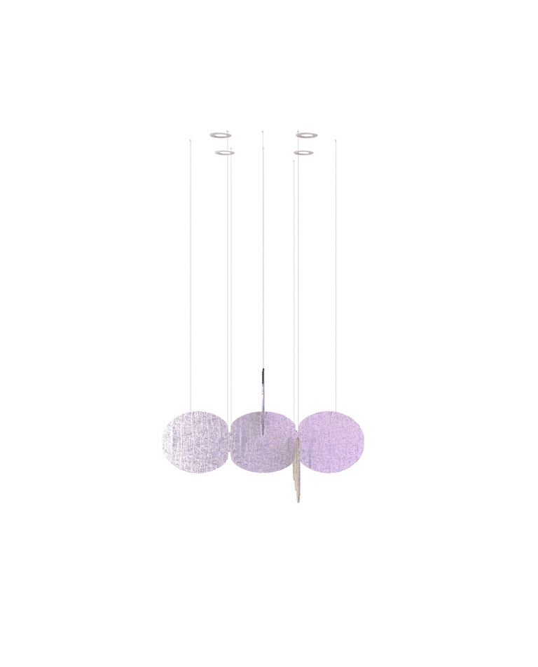 Clouds Iridescent Disc Chandelier - ∅ 47.2″ x H 78.7″No Ceiling PlateBlushlighting