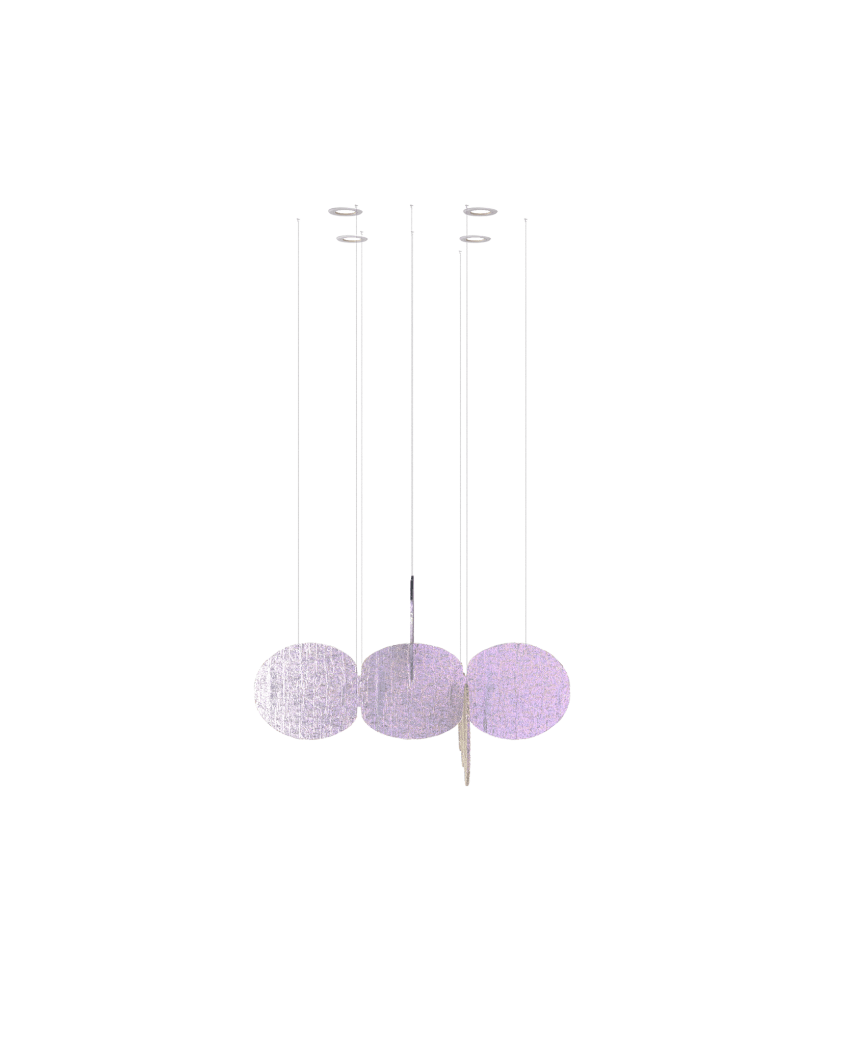 Clouds Iridescent Disc Chandelier - ∅ 47.2″ x H 78.7″No Ceiling PlateBlushlighting