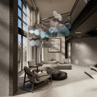 Clouds Iridescent Disc Chandelier - ∅ 39.4″ x H 78.7″No Ceiling PlateBlushlighting