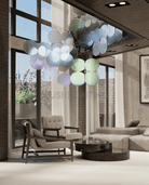 Clouds Iridescent Disc Chandelier - ∅ 47.2″ x H 78.7″No Ceiling PlateBlushlighting