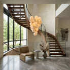 Cluster Alabaster Globe Chandelier - 31- alabaster balls ∅ 39.4″ x H 118.1″ (alabaster balls: 25cm)Gold & WhiteBlushlighting