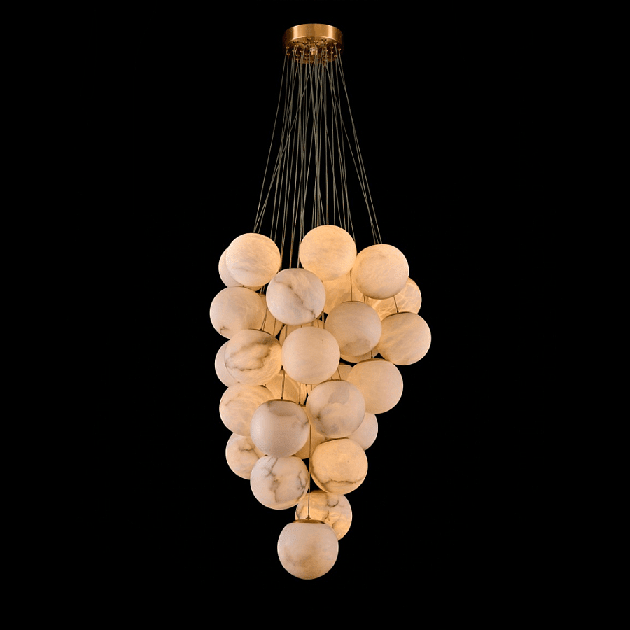 Cluster Alabaster Globe Chandelier-Chandelier-Blushlighting-Blushlighting