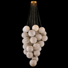 Cluster Alabaster Globe Chandelier-Chandelier-Blushlighting-∅ 39.4″ x H 118.1″-Gold & White-Blushlighting