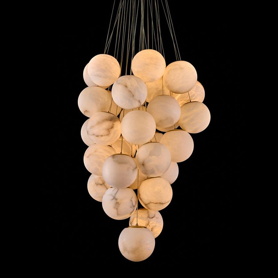 Cluster Alabaster Globe Chandelier-Chandelier-Blushlighting-Blushlighting