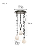 Cluster White Alabaster Globe Pendant Light with adjustable chain - 3-light-D15cm/D5.91"-ABlack Chain + WhiteBlushlighting