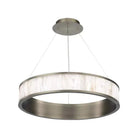 Coliseo Alabaster 28in LED Round Chandelier - Antique NickelBlushlighting