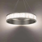 Coliseo Alabaster 28in LED Round Chandelier - Antique NickelBlushlighting