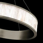 Coliseo Alabaster 28in LED Round Chandelier - Antique NickelBlushlighting