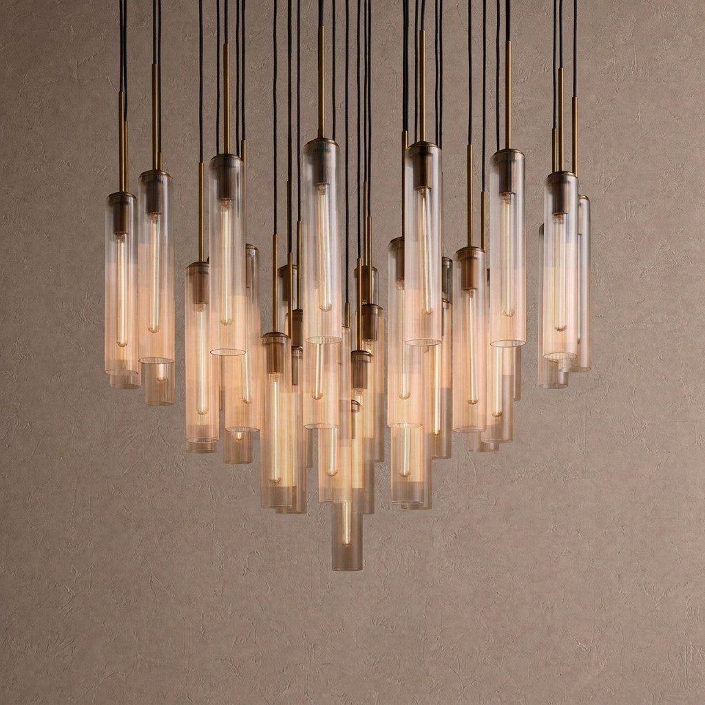 Colleena Fluted Glass Round Chandelier - 48"Blushlighting