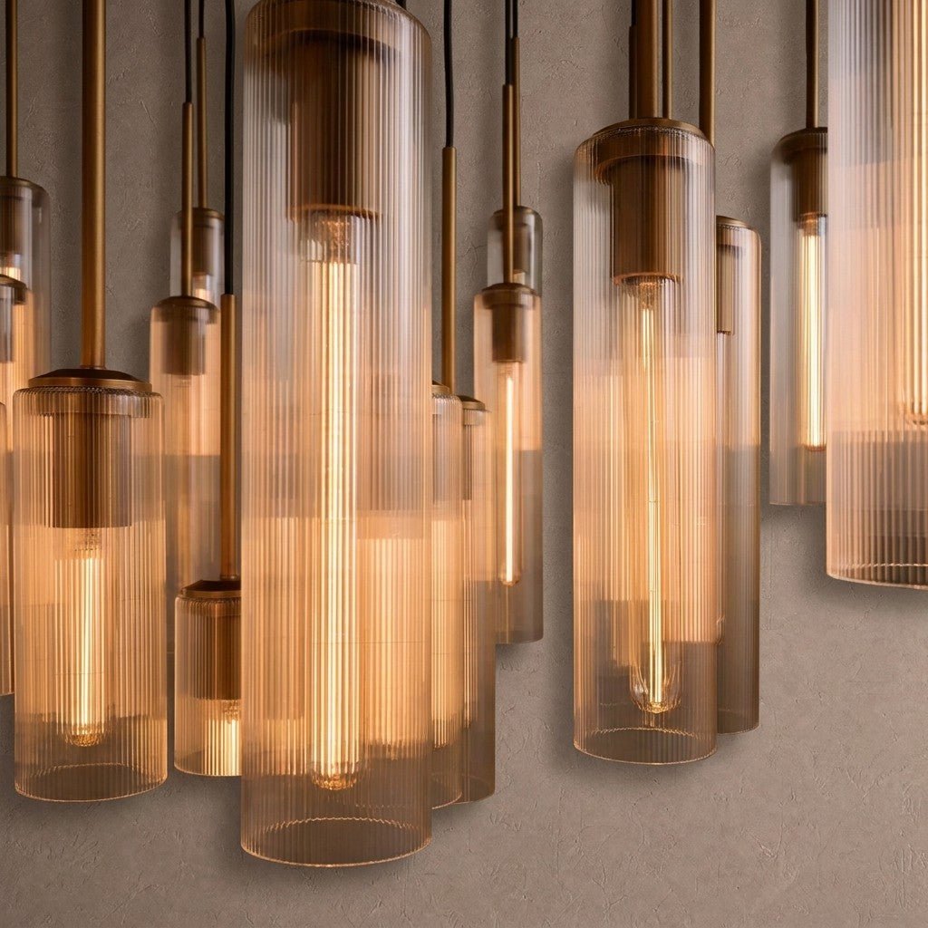 Colleena Fluted Glass Round Chandelier - 48"Blushlighting