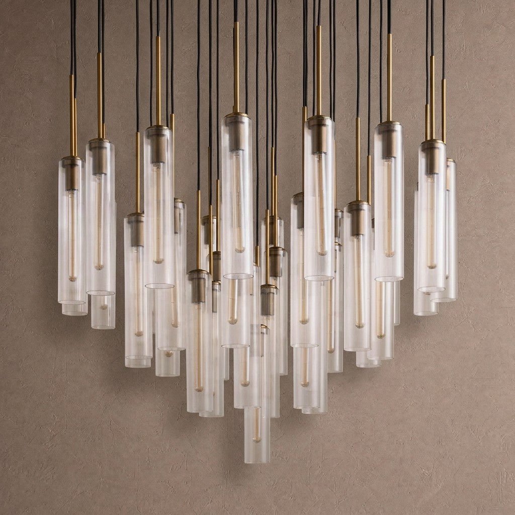 Colleena Fluted Glass Round Chandelier - 48"Blushlighting