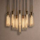 Colleena Hammered Glass Round Chandelier - 36"Blushlighting