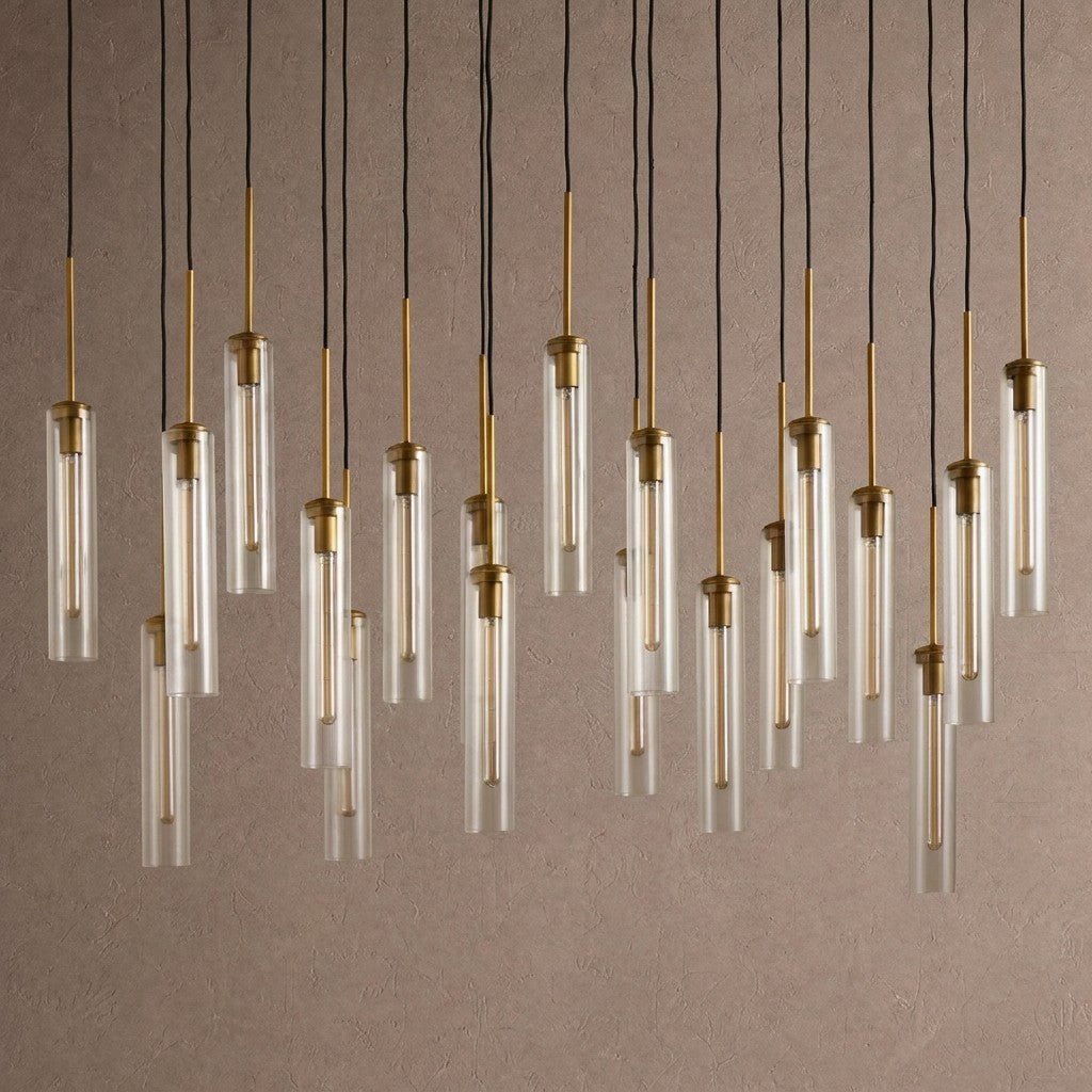 Colleena Linear Fluted Glass Chandelier - Blushlighting