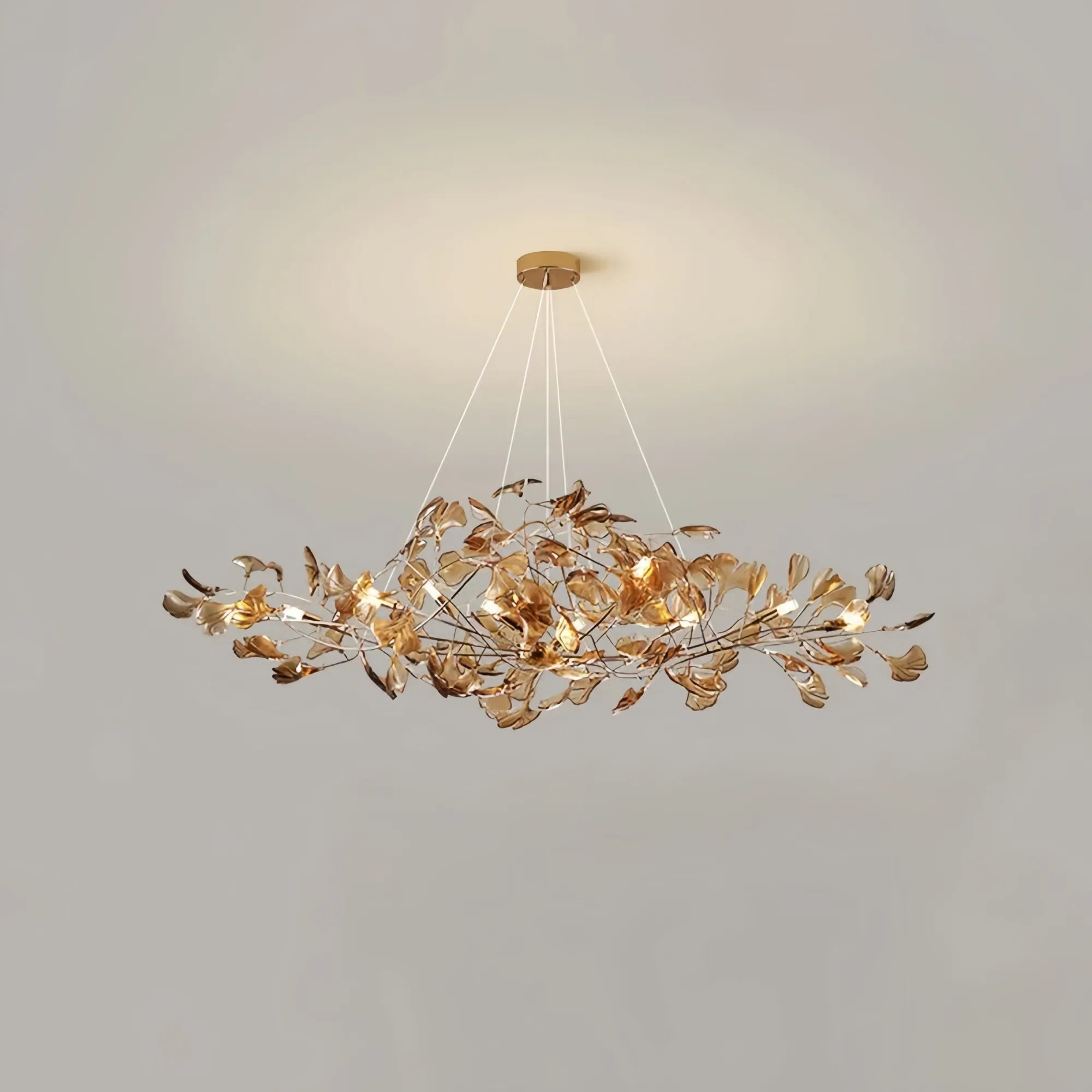 Colorful Glass Ginkgo Leaf Chandelier-chandeliers for dining room,chandeliers for stairways,chandeliers for foyer,chandeliers for bedrooms,chandeliers for kitchen,chandeliers for living room-Blushlighting