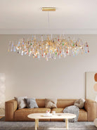 Colorful Raindrop Brass Branch Chandelier - ∅ 39.4″ x W 21.7″ x H 15.7″Brass & ColorfulBlushlighting