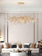 Colorful Raindrop Brass Branch Chandelier - ∅ 39.4″ x W 21.7″ x H 15.7″Brass & ColorfulBlushlighting