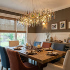 Colorful Raindrop Brass Branch Chandelier - ∅ 39.4″ x W 21.7″ x H 15.7″Brass & ColorfulBlushlighting