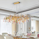 Colorful Raindrop Brass Branch Chandelier - ∅ 39.4″ x W 21.7″ x H 15.7″Brass & ColorfulBlushlighting