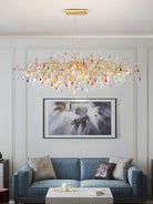 Colorful Raindrop Brass Branch Chandelier - ∅ 39.4″ x W 21.7″ x H 15.7″Brass & ColorfulBlushlighting