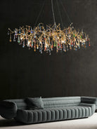 Colorful Raindrop Brass Branch Chandelier - ∅ 39.4″ x W 21.7″ x H 15.7″Brass & ColorfulBlushlighting