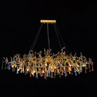 Colorful Raindrop Brass Branch Chandelier - ∅ 39.4″ x W 21.7″ x H 15.7″Brass & ColorfulBlushlighting