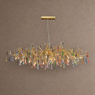 Colorful Raindrop Brass Branch Chandelier with Crystal Accents - ∅ 39.4″ x W 21.7″ x H 25.6″Brass & ColorfulBlushlighting
