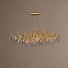 Colorful Raindrop Brass Branch Chandelier with Crystal Accents - ∅ 39.4″ x W 21.7″ x H 25.6″Brass & ColorfulBlushlighting