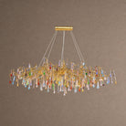 Colorful Raindrop Brass Branch Chandelier with Crystal Accents - ∅ 39.4″ x W 21.7″ x H 25.6″Brass & ColorfulBlushlighting