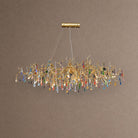 Colorful Raindrop Brass Branch Chandelier with Crystal Accents - ∅ 39.4″ x W 21.7″ x H 25.6″Brass & ColorfulBlushlighting