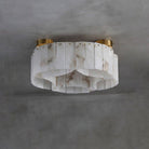Contemporary Alabaster Flush Mount Ceiling Lamp - 21.65" D x 8.86" HBlushlighting