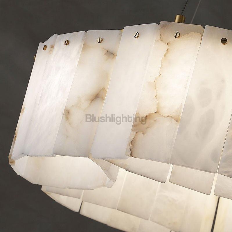 Contemporary Alabaster Flush Mount Ceiling Lamp - 21.65" D x 8.86" HBlushlighting