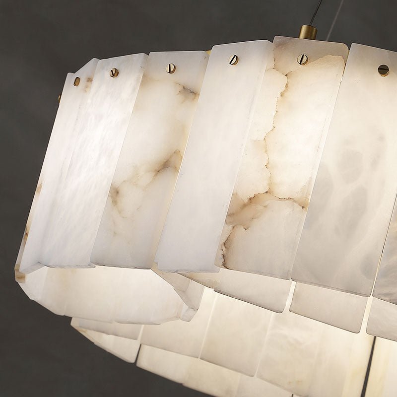 Contemporary Alabaster Flush Mount Ceiling Lamp - 21.65" D x 8.86" HBlushlighting