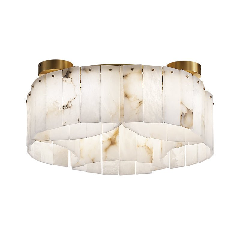 Contemporary Alabaster Flush Mount Ceiling Lamp - 21.65" D x 8.86" HBlushlighting