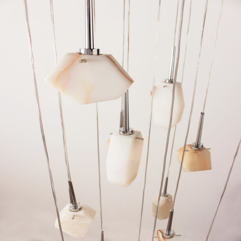 Contemporary Alabaster Pendant Light-Chandelier-Blushlighting-Blushlighting