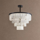Contemporary Black Alabaster 16-Light Tiered Chandelier, 43 inch - 45cm / 18"Blushlighting