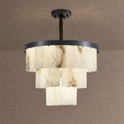 Contemporary Black Alabaster 16-Light Tiered Chandelier, 43 inch - 45cm / 18"Blushlighting