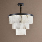 Contemporary Black Alabaster 16-Light Tiered Chandelier, 43 inch - 45cm / 18"Blushlighting