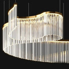 Contemporary Flowing Silhouette Waveform Glass Chandelier - W61.8"*D135.8"*H15.4"(W157cm*D345cm*H39cm)Dimmable Warm LightGoldBlushlighting