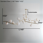 Contemporary Hand-blown Glass Globes Branch Chandelier for Dining Room Living Room and Kitchen Island-Chandeliers-Blushlighting