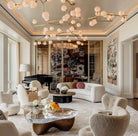 Contemporary Hand-blown Glass Globes Branch Chandelier for Dining Room Living Room and Kitchen Island-Chandeliers-Blushlighting