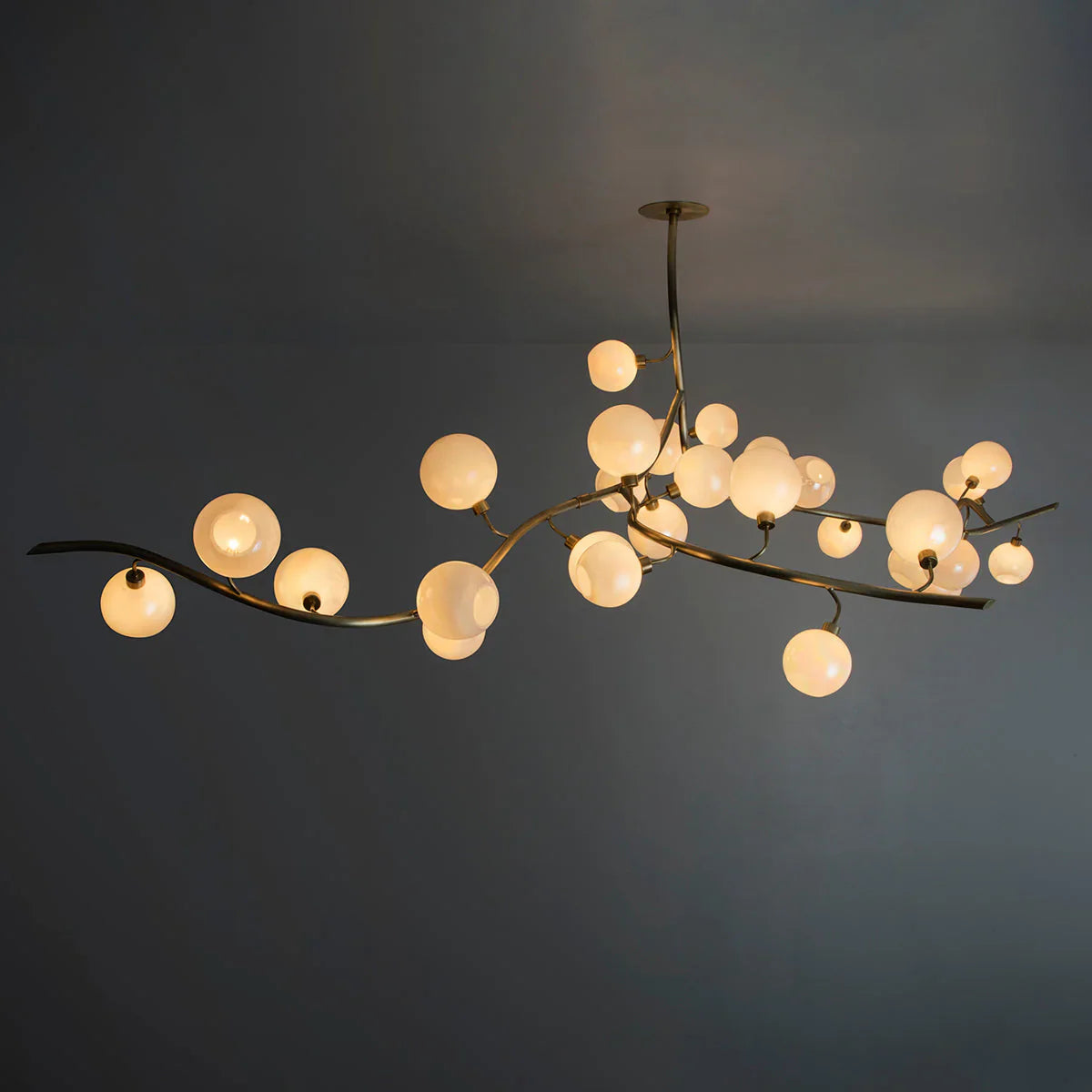 Contemporary Hand-blown Glass Globes Branch Chandelier for Dining Room Living Room and Kitchen Island-