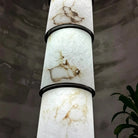 Contemporary Layered Oval Alabaster Column Pendant - 5 Layers/D13"*H55.91"(D33cm*H142cm)Warm Light 3000KBlushlighting